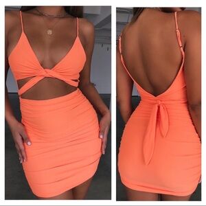 Tigermist tie front dress